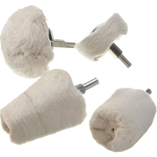 YEODA Hot Sale 4PC/5PC Shank Rotary Tool Polishing Mop Buffing Wheel Polish Pad Polisher Drill White Cloth Wheel With