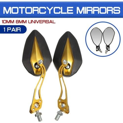 1pair Rear View Side Back Mirrors 8/10mm Screw Universal Motorcycle 360 Degree Rotation Rearview Mirrors Motorcycle Scooter