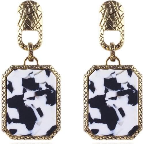 Women Leopard Print Dangle Earrings Personality Gorgeous Geometric Female Earrings Fashion Jewelry Ladies Best Birthday Gift