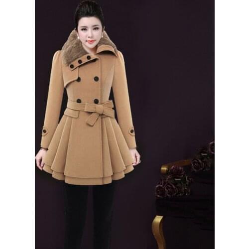 2021 Winter Women Coats Europe Double Breasted Trench Belt Sashes Coats Casual Womens Long Sleeve Dress Clothes 5XL New Fashion