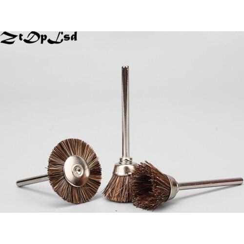 ZtDpLsd 6Pcs Dremel Accessories 3MM Shank Flat Nylon Bristle Wheels Brush Buffing Polishing Brush Wheel for Dremel Rotary Tools