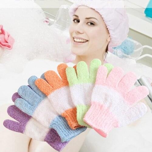1pair Creative Five-finger Bathing Gloves Exfoliating Towel Scrubber Body Shower Brush Bath Sponge Loofah Wash Skin Spa Massage