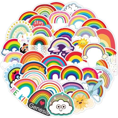 10/30/50PCS Cute Rainbow Bridge Graffiti Stickers Aesthetic Phone Car Skateboard Laptop Guitar Cartoon Decal Sticker Kid Toy