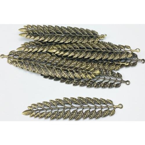22x93mm 10pcs Wholesale Filigree leaf crafts Hollow Embellishments Findings,Jewelry Accessories,Bronze Tone ornaments
