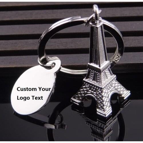 100Pcs Personalized Wedding Birthday Engagement Party Gift Custom Engraved Eiffel Tower Keychain Favor Advertising Souvenirs