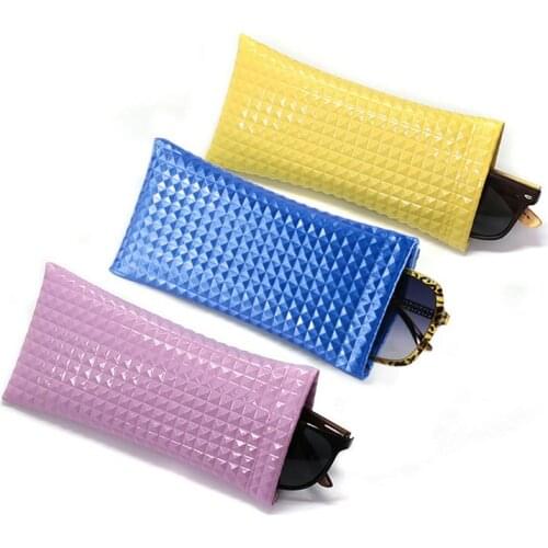 2020 New Fashion Pu Leather Sunglasses Bag Portable High-End Waterproof Glasses Bag Solid Color Storage Pocket Eyeglasses Box