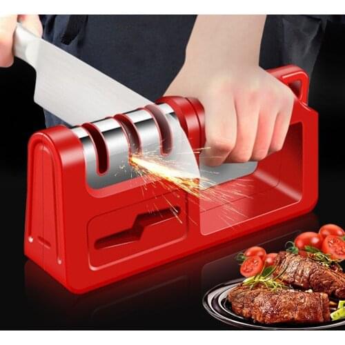 4 in 1 Kitchen diamond manual sharpener household quick sharpening stick can grind fruit knife kitchen knife cleaver scissors