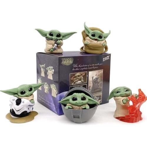 5 Pcs/set Disney Baby Yoda Action Figure Model Wars Star Cartoon Figures Dolls Desktop Decoration Collection of Classic Toys