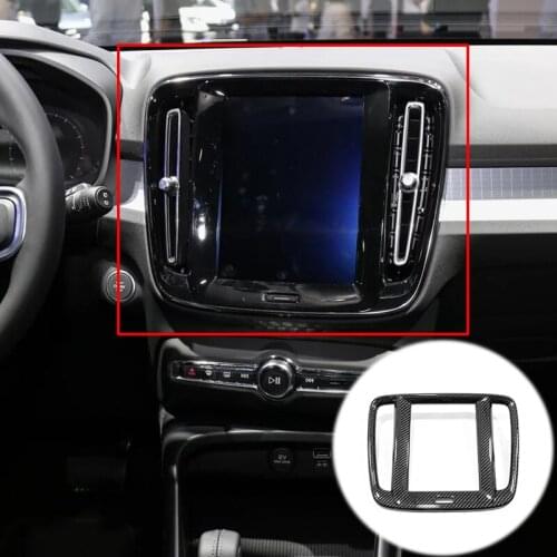 ABS Matte/Carbon Fibre For Volvo XC40 2017 2018 2019 Car Accessories Navigation Panel Cover Trim Car Sticker Styling 1Pcs
