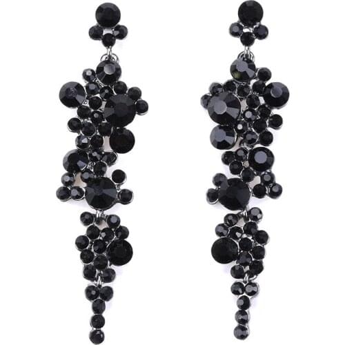 BK Retro Women Bohemia Earrings Multiple Cluster Black Red Resin Beads Eardrop Female Fashion Popular Ornaments Earrings