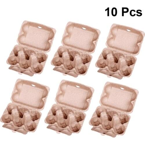 10pcs 6 Grid Chicken Farm Holder Folding Egg Storage Tray Box Portable Carton Tray Egg Container Egg Holder For Refrigerator