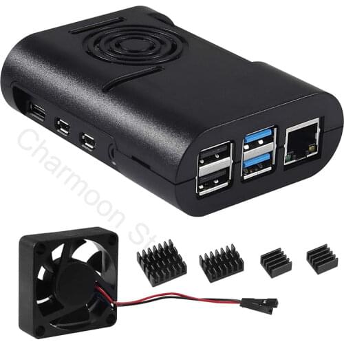 For Raspberry Pi 4B Case Raspberry Pi 4 Case with Cooling Fan and Heat Sink Raspberry Pi 4 Heatsinks For Raspberry Pi 4 Model B