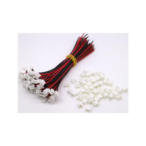 Hot Sale 50 SETS Mini Micro JST 2.0 PH 2-Pin Connector plug with Wires Cables 120MM