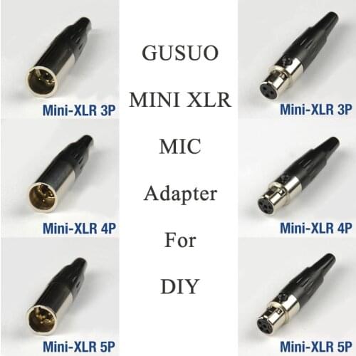 GUSUO High Quality MINI XLR 3PIN 4PIN 5PIN Male Female INLINE SOCKET 3P Connectors Audio Video Connectors Adapter Plug MIC