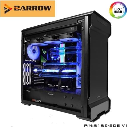 Barrow Water Cooling Kits 515E-SDB V1,Water Cooling Waterway Plate Block for Phanteks 515E,515ETG Computer Case, LRC Rgb 2.0 5V