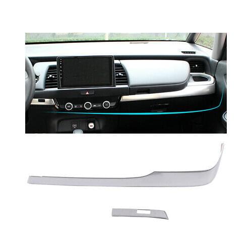 LHD Steel Matte Inner Center Console Stripe Cover 2pcs For Honda Fit Jazz 2020