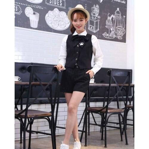 Preppy Girls Gay Lolita Vest Waistcoat Jumper Hosen Short Pants Student Cosplay Homosexual Punk Outfit Ouji Clothing For Women