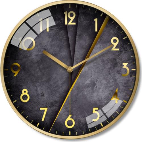 Black Metal Wall Clock Large Living Room Silent Bedroom Luxury Wall Clocks Home Decor Nordic Modern Reloj Cocina Gift Idea FZ257