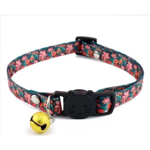 Cute Print Cat Collars Pets Light Collar With Pendent Dog Neck Belt Collars Kitten Puppy Bell Collar Multicolor Pet Supplies