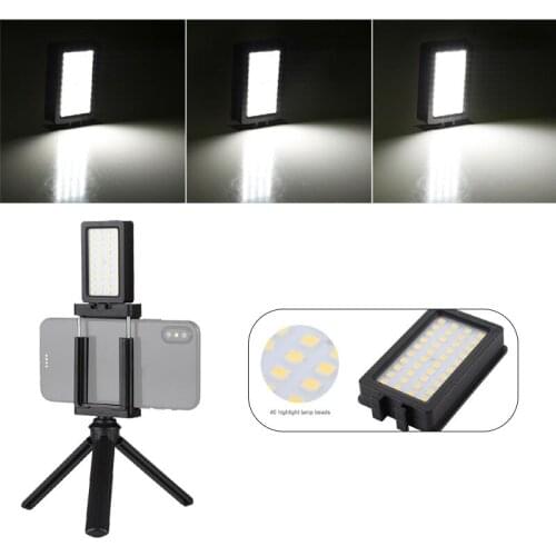 Mini Tripod Mobile Phone Live Set Portable Pocket Self-Timer Fill Light & Phone Clamp Bracket Mount Desktop Tripod