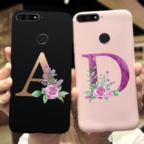 Fashion Letter Case For Huawei Honor 7A Pro Phone Cases Candy Color Silicone Soft Back Cover For Honor 7A 7 A Coque 7A DUA-L22