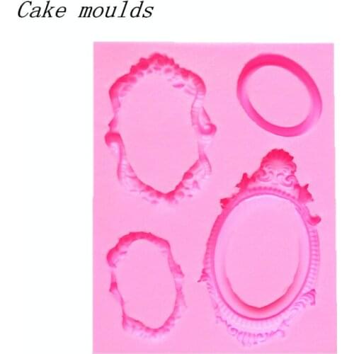 Wholesale Silicone mold RS088 Mini Retro frame shape Decoration Fondant cake mold chocolate mold DIY tools
