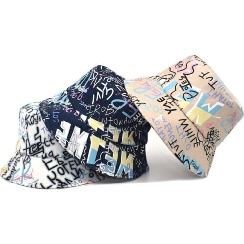 Female Hat Ins New Bucket Hat Letter Printing Fisherman Hat Female Spring and Summer Outdoor Sun Protection Hat Male