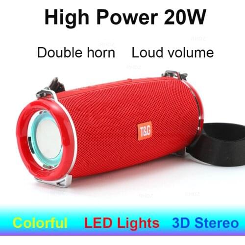 Portable powerful Bluetooth Speakers 20W Wireless Column Super Bass Stereo Music Center BoomBox Loudspeaker TF radio caixa de so