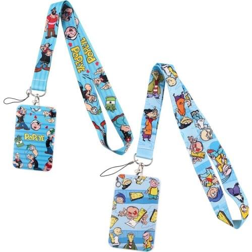 YA188 Anime Popeye Lanyard Neck Strap Rope Cute For Mobile Cell Phone ID Card Badge Keychain DIY Lanyards Gift