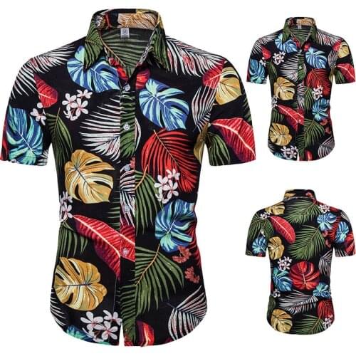 Summer New Fashion Casual Flower Shirt Series High Quality Cotton Short Sleeve Lapel Shirt for Men