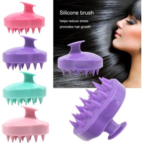 Handheld 5 Colors Silicone Scalp Shampoo Massage Brush Washing Shower Head Hair Comb Mini Head Meridian Massage Comb