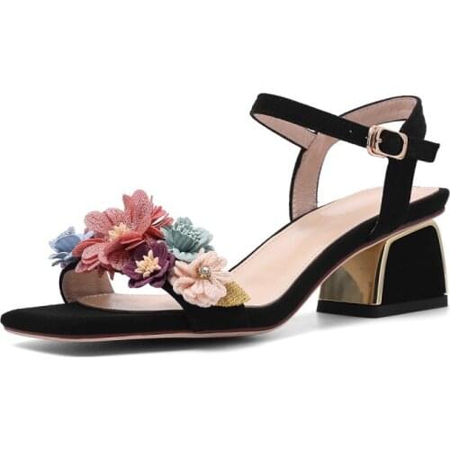 Big Size 9 10 11 high heels sandals women shoes woman summer ladies Open-toed sandals with one button