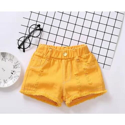 Kids Shorts for Girl Hot Pants Summer 2021 Baby Jean Shorts Children Casual Outwear Trousers Girls Clothes Candy Color