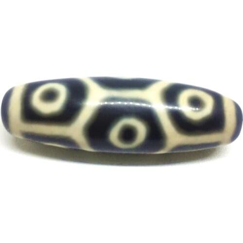 Back and White Turtle back 9 EYEs 13mm*38mm Natural Agate Amulet Tibetan Dzi Beads for Bracelet DIY Jewelry Making Free Shipping