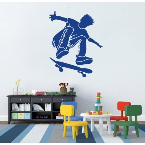 Sport Skate Boarder Vinyl Sport Wall Sticker Vinyl Wallpaper For Living Room Children Bedroom Home Decor Sticker Art Wall Decal