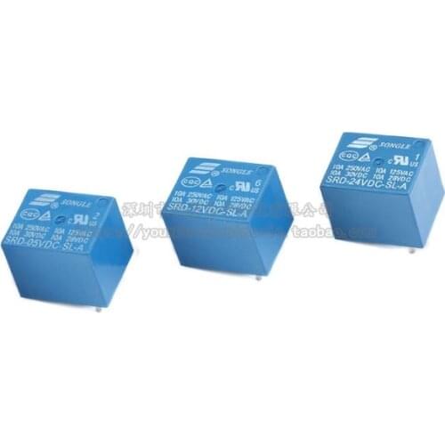 SRD-05V 12V 24VDC-SL-A 10A 4Pin electric relays ( A set of normally open )