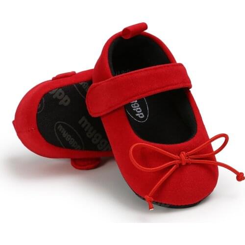 Infant Baby Girl Shoes Bowknot Anti-Slip Soft Sole Hook First Walkers Toddler Infant Baby Girl Kids Shoes 0-18M