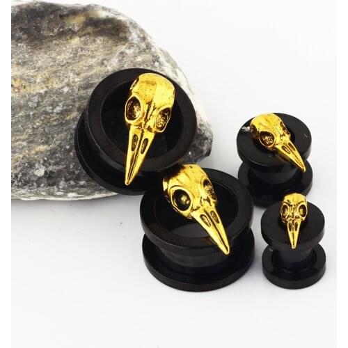 1 Pcs Punk Stainless Steel Tunnel Plug Creative Animal Ear Plug Piercing Fashion Earring Jewelry Accessories