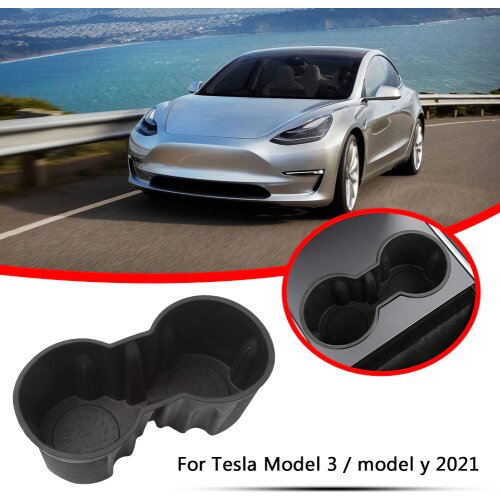A TPE material Center Console Cup Holder Insert for Tesla Model 3 Model Y 2021 Interior Accessories