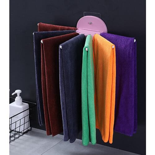 2021 NEW 7 In1 Pull-out Rack Retractable Perforated Free Towel Rack Kitchen Shelf Bathroom Bedroom Storage Shelf Daily Supplies