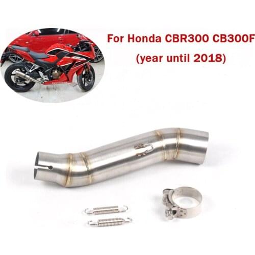 Slip On Exhaust Middle Mid Pipe Motorcycle Connect Tube Escape Link Section Stainless Steel For Honda CBR300R CB300F