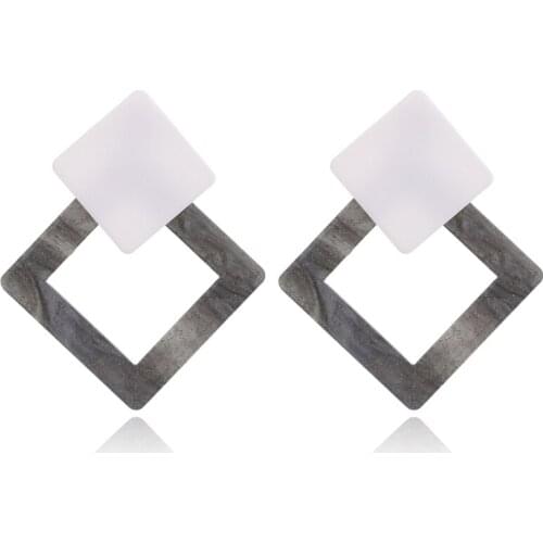 Y166 1 Pair Geometric Vintage Acrylic Triangle Stud Earrings for Women Jewelry Gift