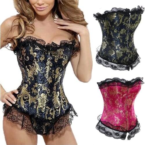 Womens Sexy Corsets Gothic Bustier Vintage Plus Size Halloween Corselet Boned Retro Tops Burlesque Woman Tummy Slimming Sheath