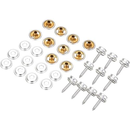 10set 15mm Snap Fastener Screw Kit Buttons Sockets Self-tapping Screw Studs For Furniture Boat DIY Leathercraft Tool Supplies