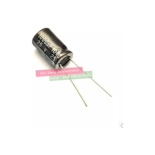 250pcs/lot 1000uF 25V 20% 10x20mm Through Hole Aluminum electrolytic capacitor