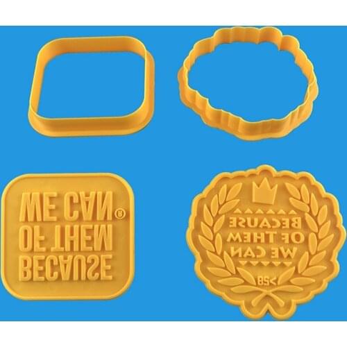 4Pcs/Lot Stamp biscuit cutting Plaque Frame Cookie Cutter Set Plastic Biscuit Mould Fondant Cake Decorating Tools