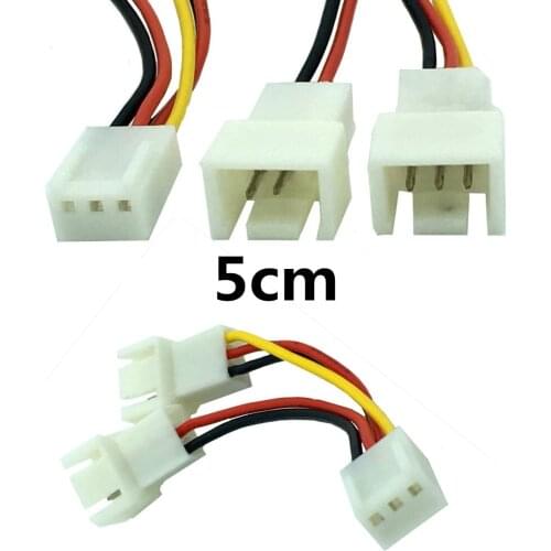 5cm 12V PC Fan 3 Pin Female Splitter VGA Extension Cable Power Connector Adapter