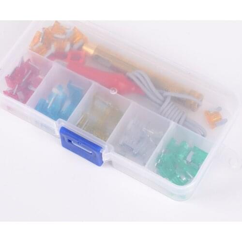 60 pieces-mini fuse 5/10/15/20/25/30A each 10 pieces (with copper test pencil/extractor/box)