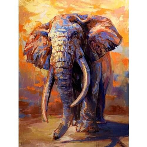 JMINE Div 5D Colorful Elephant Full Diamond Painting cross stitch kits art High Quality Animal 3D paint by diamonds