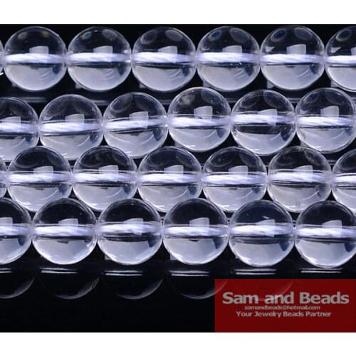Free Shipping Natural Stone Smooth Clear Quartz Loose Beads 16" Strand 4 6 8 10 12 MM Pick Size For Jewelry Making CQB01